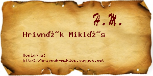 Hrivnák Miklós névjegykártya
