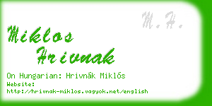 miklos hrivnak business card