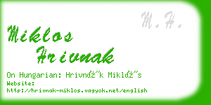 miklos hrivnak business card